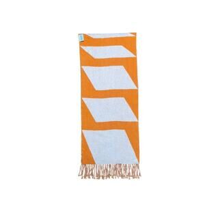 Hermès Kazak Optique 100% Cashmere Muffler Scarf Orange grey